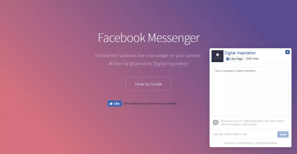 Nhúng Facebook Messenger vào WordPress