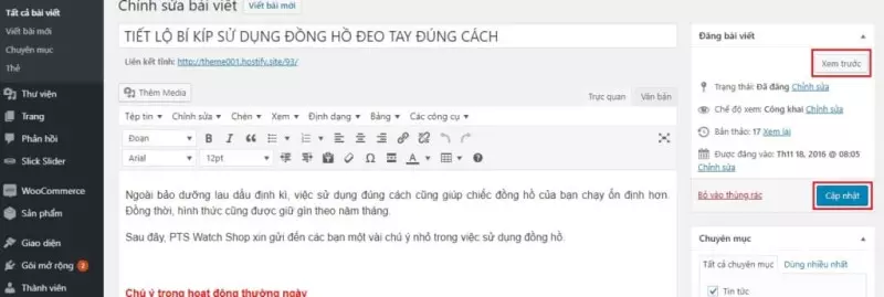 hướng dẫn sử dụng theme 005