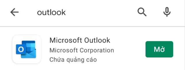 Cài đặt email-server thông qua Outlook trên Android