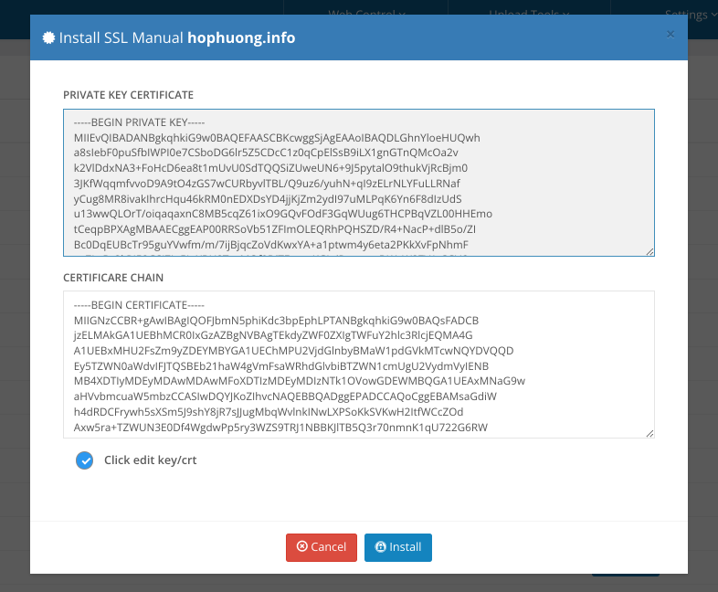 Hướng dẫn cài SSL lên web bên hosting Hostify