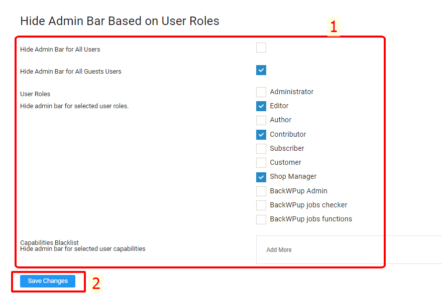 Ẩn thanh quản trị Admin Bar trong WordPress - Thiết lập chọn ẩn thanh Admin Bar