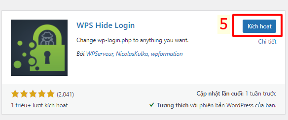 Kích hoạt plugin WPS Hide Login