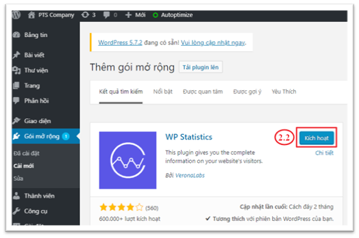 Kích hoạt WP Statistics Kích hoạt WP Statistics