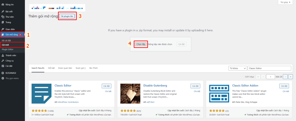 Cài plugin bằng cách Upload file .zip có sẵn Cài plugin bằng cách Upload file .zip có sẵn