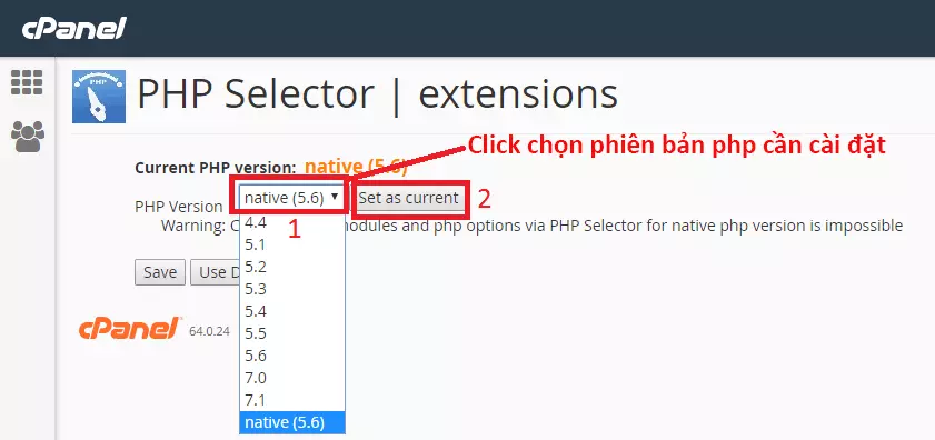 Hướng dẫn thay đổi phiên bản PHP trên hosting cPanel