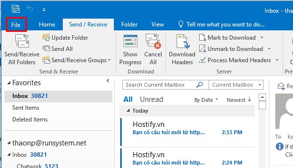 Hướng dẫn thêm địa chỉ Email vào phần mềm Microsoft Outlook