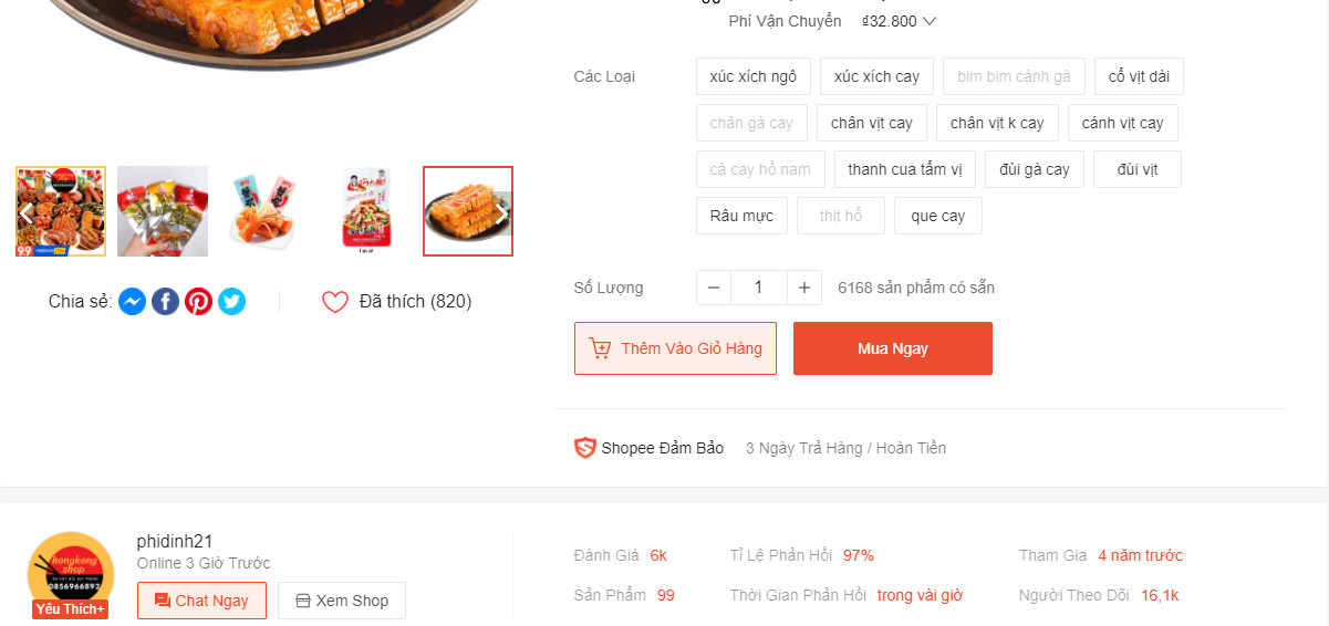 Top 10 shop bán đồ ăn vặt online uy tín trên Shopee 7