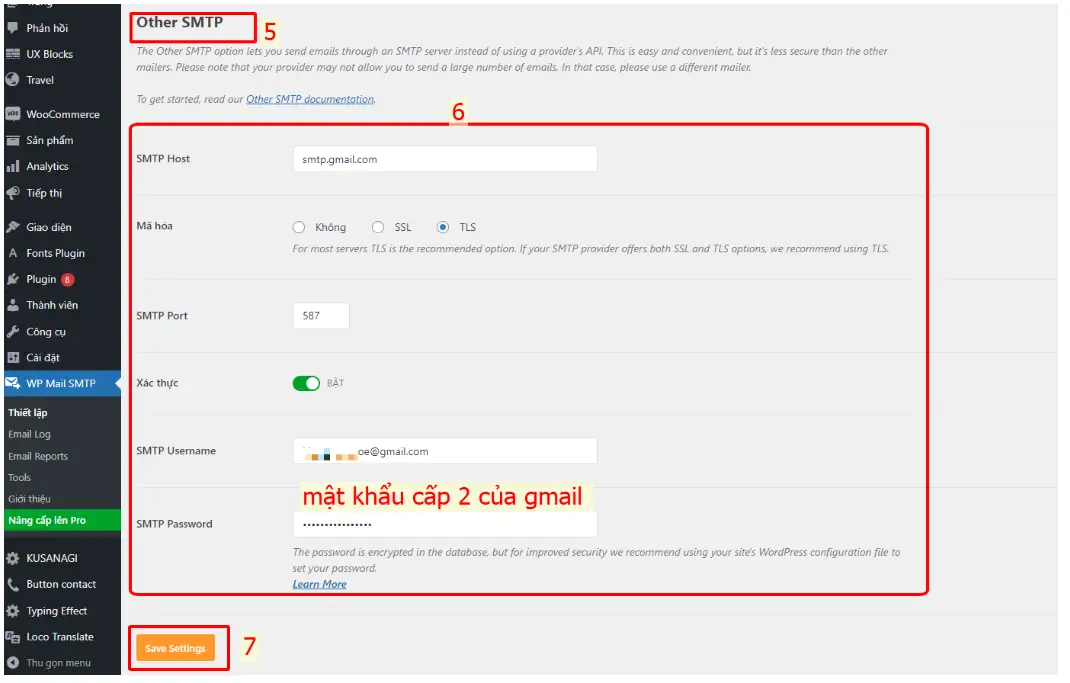 Thiết lập email SMTP trong WordPress