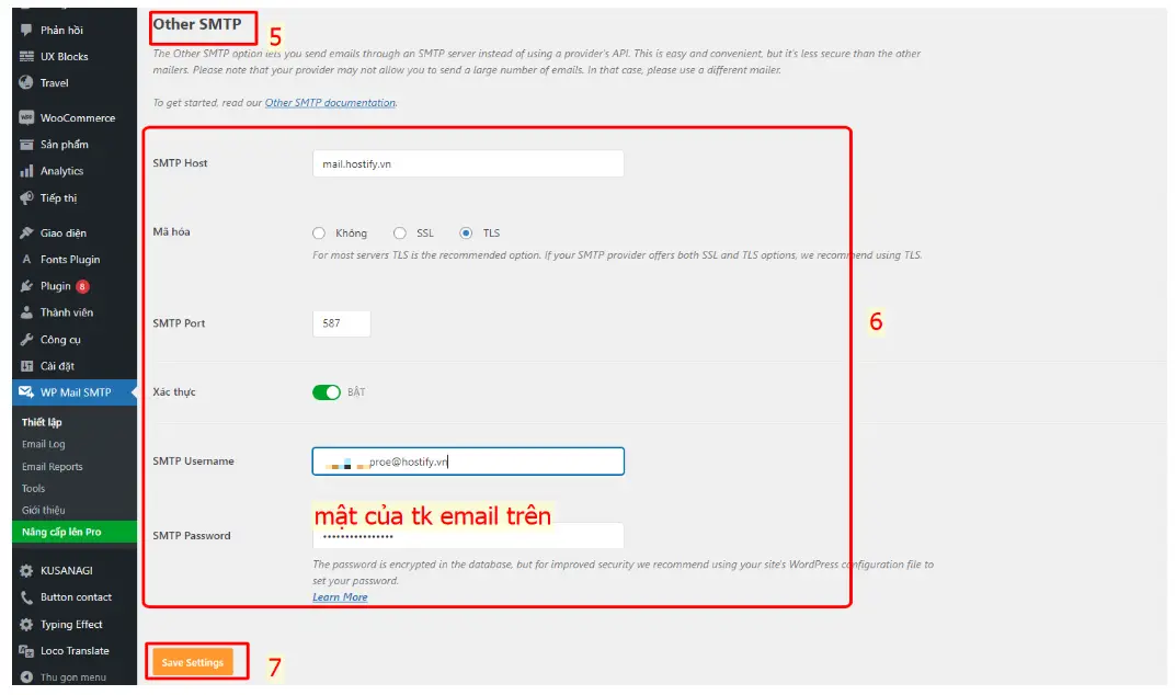 Thiết lập email SMTP trong WordPress