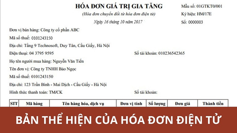 Phân biệt hóa đơn điện tử gốc với bản thể hiện của hóa đơn điện tử