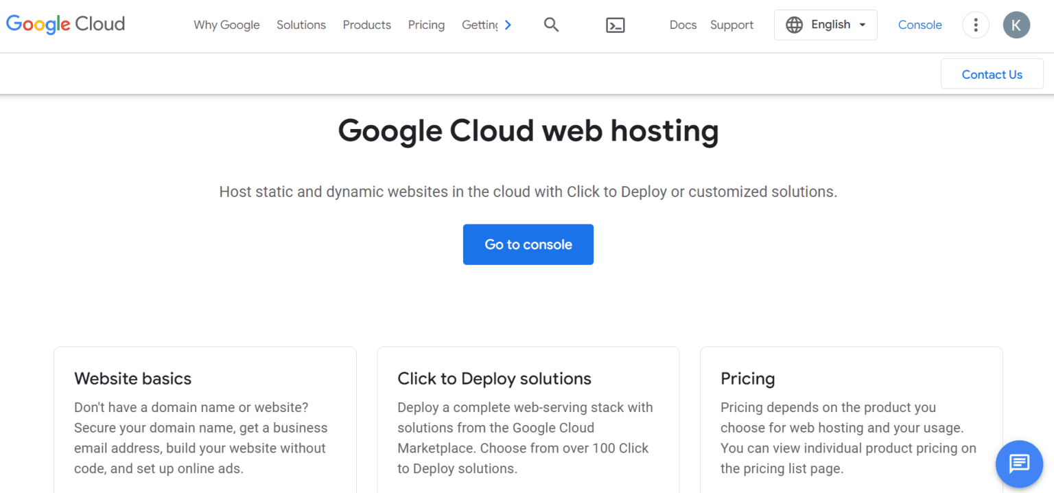 Google Cloud Hosting 2