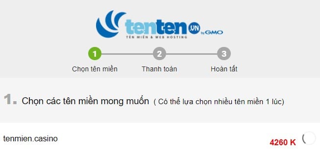 Hướng dẫn cách đăng ký tên miền casino tại Tenten.vn